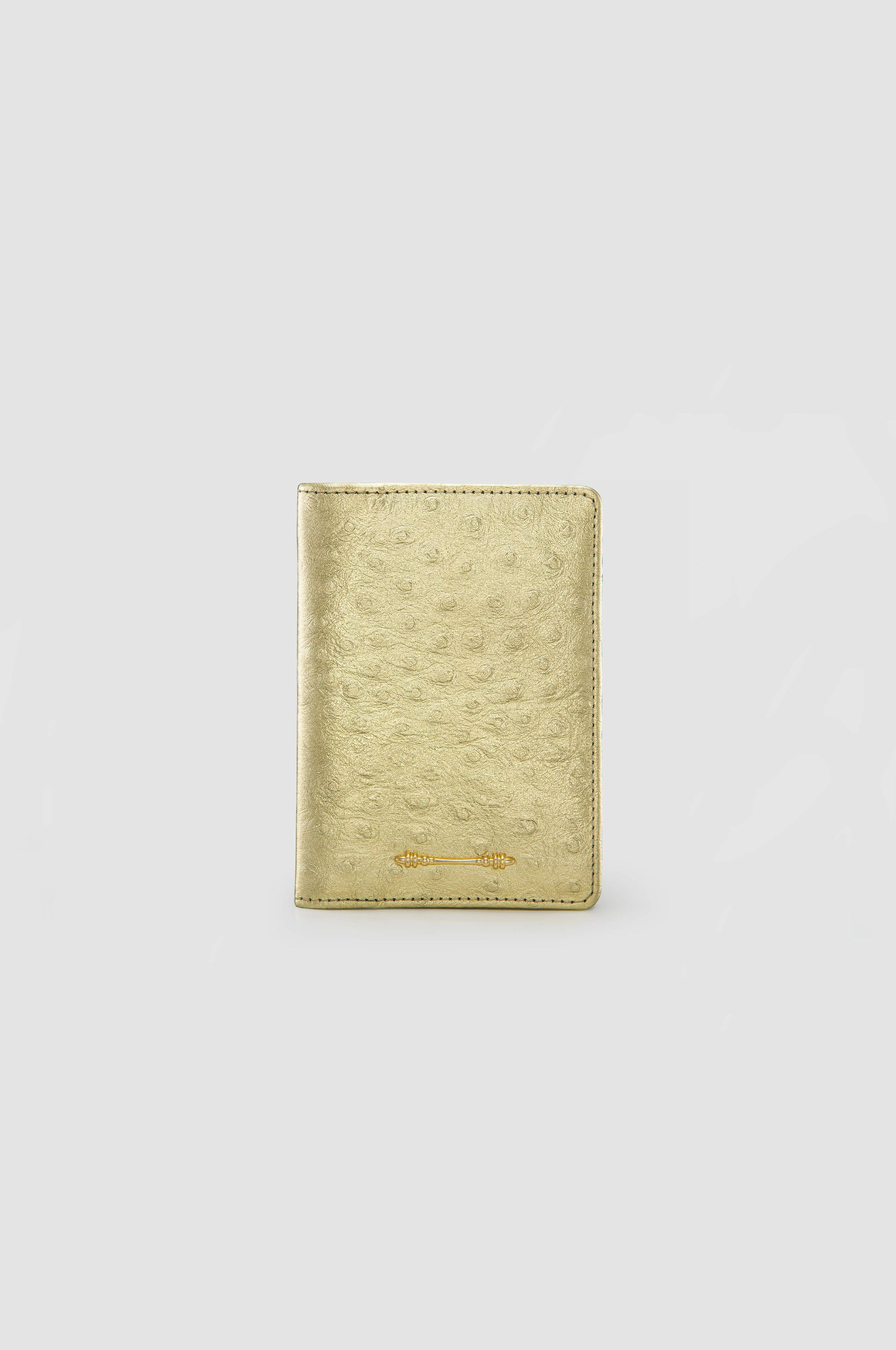 Okhtein Travel Set - Gold Ostrich - Designer Travel Set - Travel Pouches 4