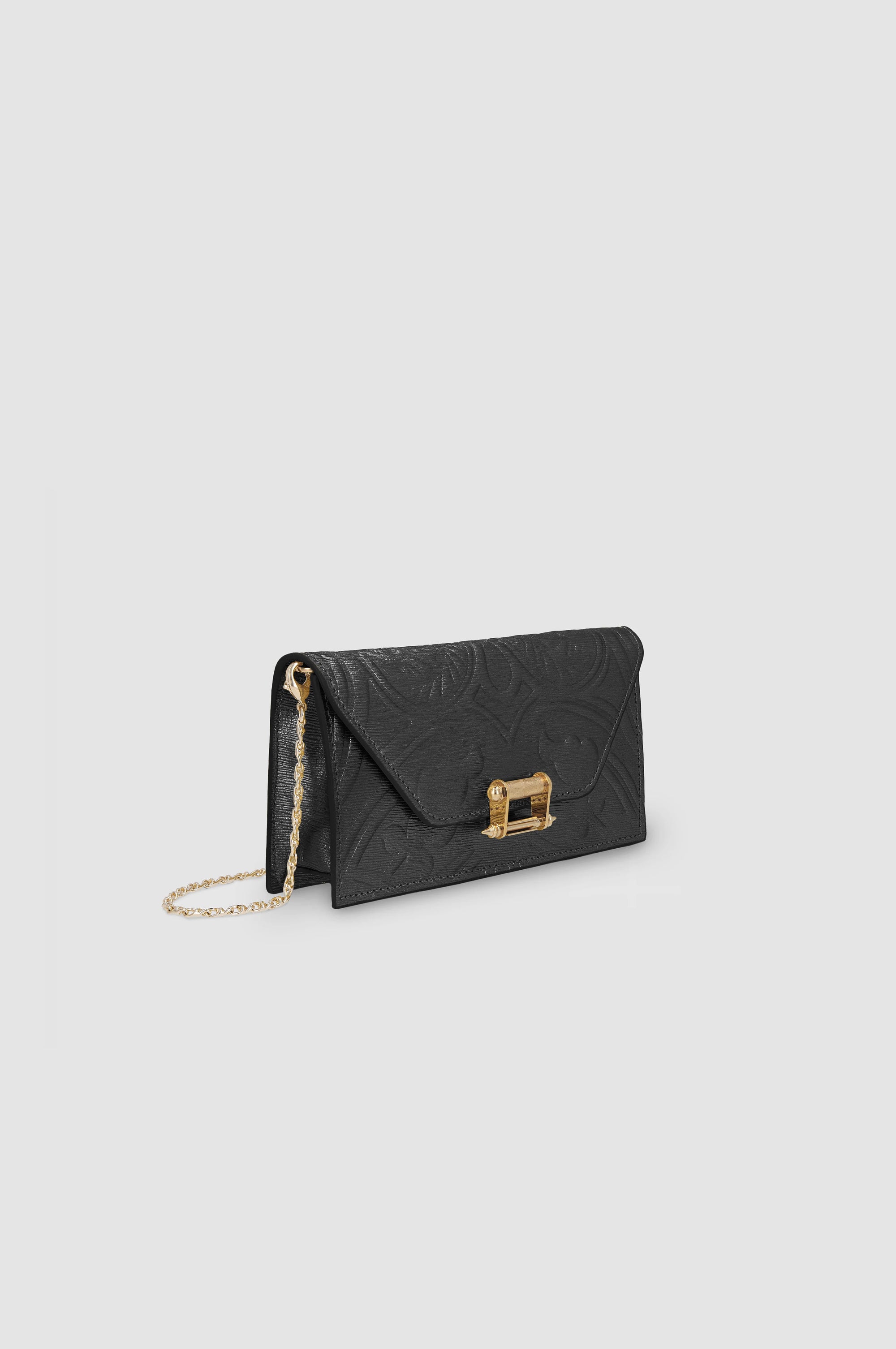Embossed Pochette with Lock
