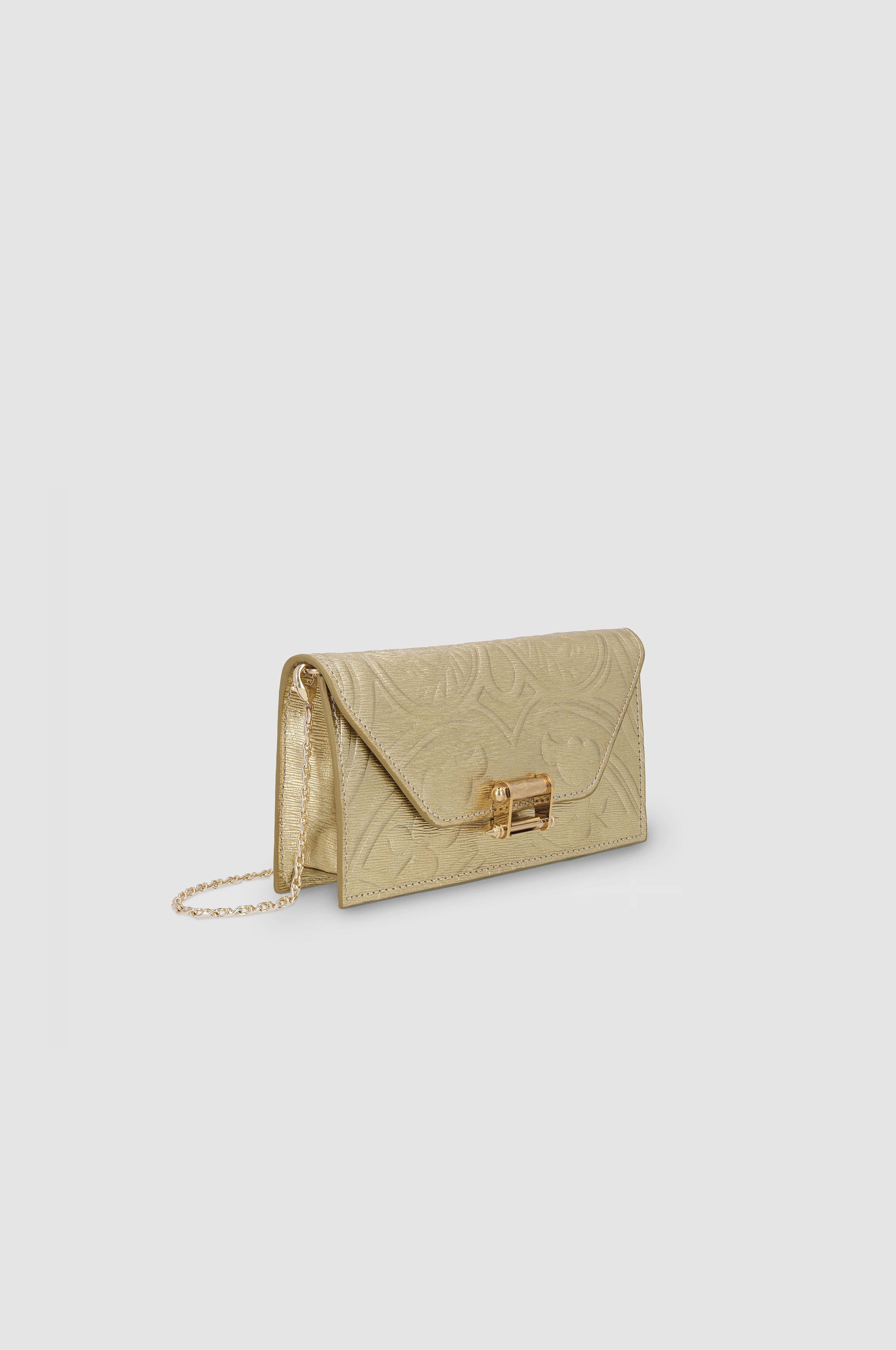 Embossed Pochette with Lock