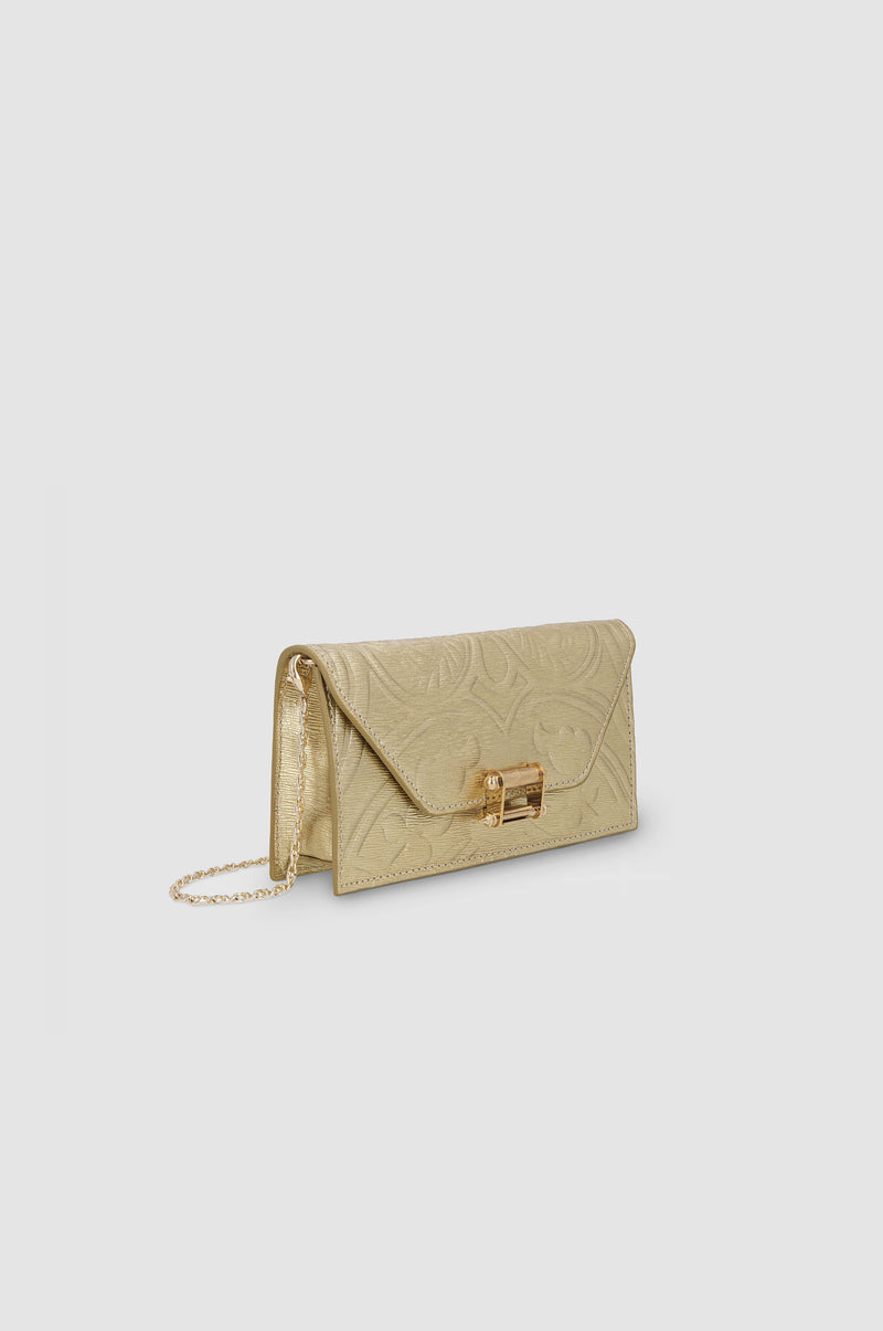 Embossed Pochette with Lock
