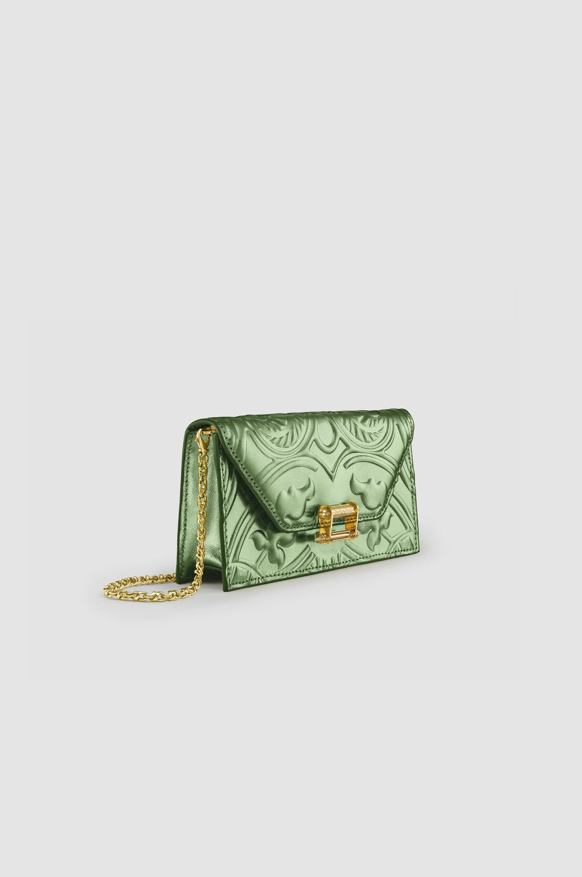 Embossed Pochette with Lock