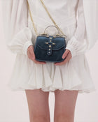 Okhtein Mini Studded - Metallic Teal - Designer Mini Handbag - Handbags 3