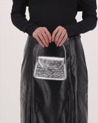 Okhtein Mini Feryel With Lock - Silver Ostrich - Designer Mini Handbag - Handbags 3