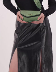 Okhtein Asymmetrical Pouch - Metallic Olive - Designer Cross Body Bag - Video