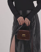 Okhtein Mini Feryel With Lock - Brown Gel - Designer Mini Handbag - Handbags 3