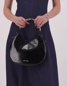 Okhtein Duo Top Handle - Black Patent - Designer Handbag - Handbags 4