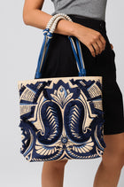 Okhtein Fatima Embroidered Tote - Denim - Designer Shoulder Bag - Shoulder Bags 4