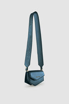 Okhtein Asymmetrical Pouch - Metallic Teal - Designer Cross Body Bag - Side