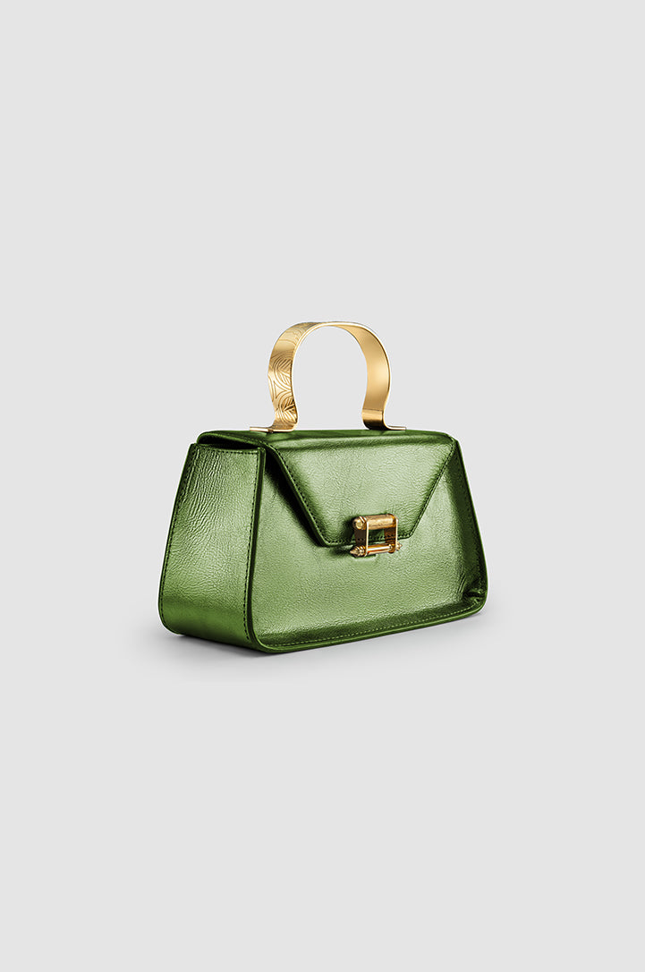 Okhtein Mini Afaf Handbag - Metallic Olive - Designer Mini Handbag - Handbags 2