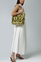Okhtein Fatima Embroidered Tote - Khaki - Designer Shoulder Bag - Shoulder Bags 2