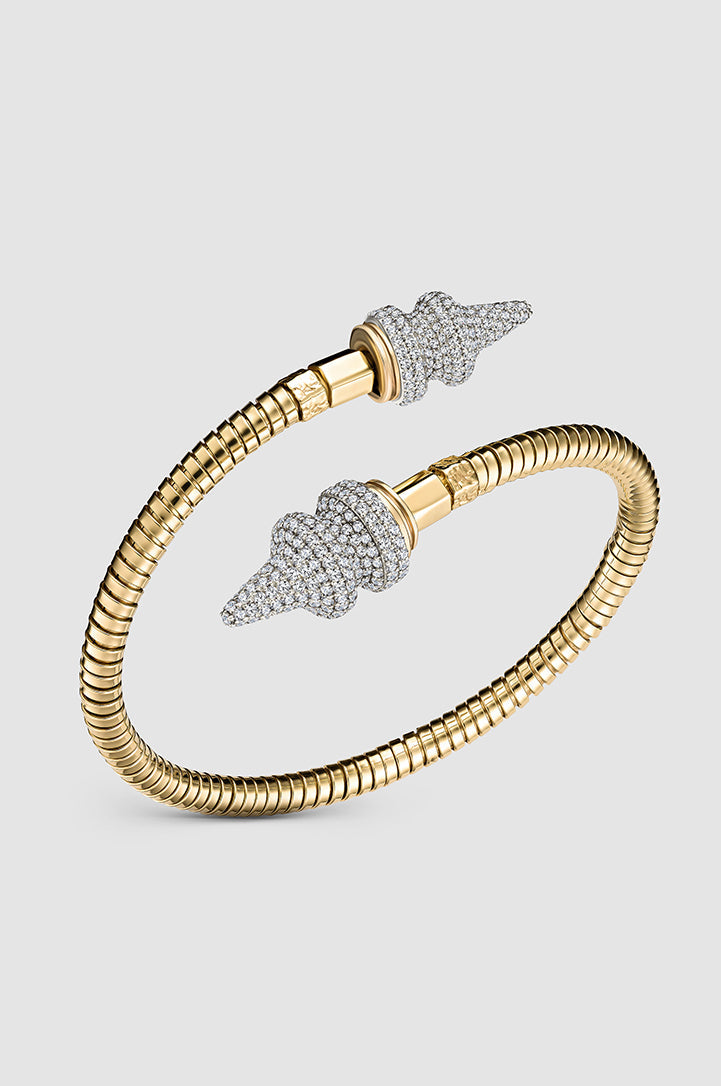 Okhtein White Diamond Cone - Diamonds - Designer Bangle - Bracelets 1