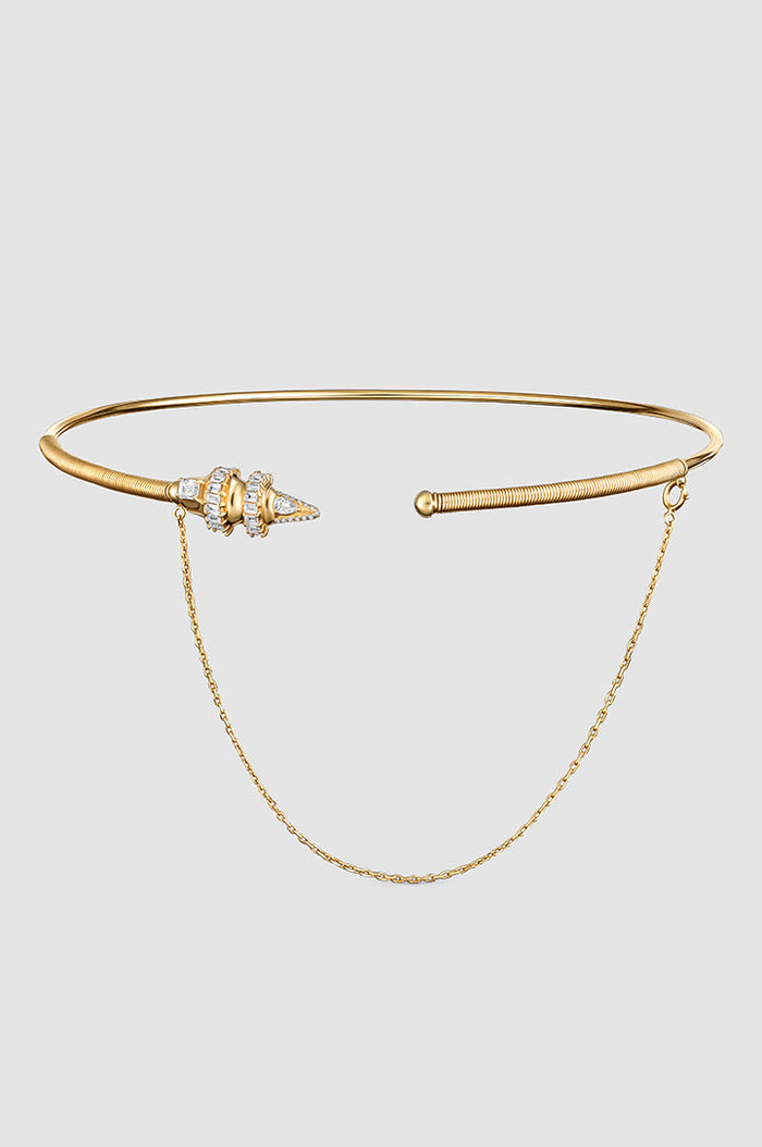 Okhtein Snake Choker - 18k Gold and White Diamonds - Designer Necklace - Necklaces 1