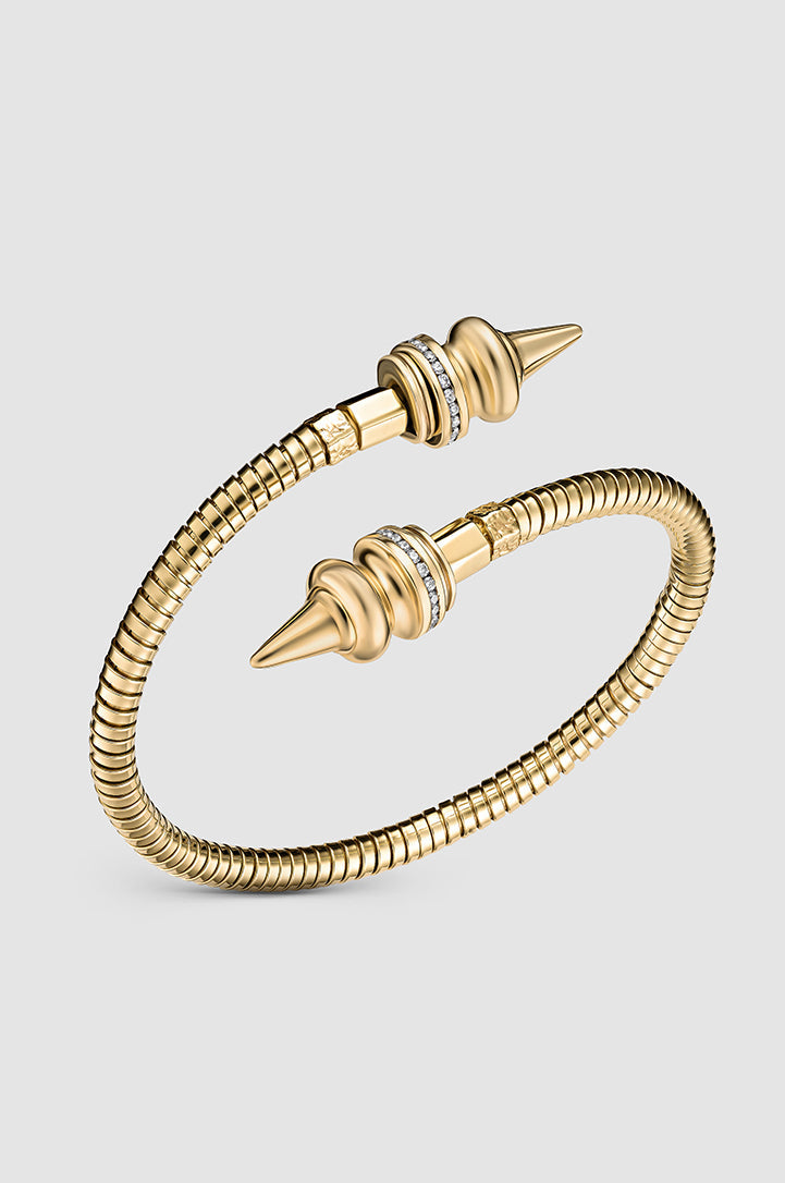 Okhtein Diamond Border Cone - 18k Gold and Diamonds - Designer Bracelet - Bracelets 1