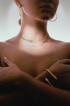 Okhtein Snake Choker - 18k Gold and White Diamonds - Designer Necklace - Necklaces 2