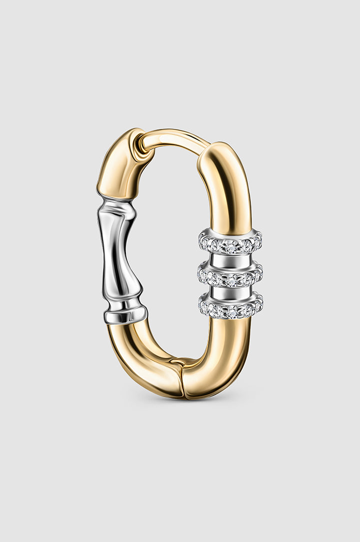 Okhtein Bond Link Earring - 18k Gold, White Gold, Diamonds - Designer Earring - Earrings 1